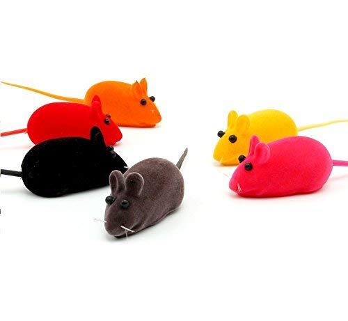 PETS EMPIRE Fun Plush Cat Rats, Cats Hunting Mouse Toys, Bite Proof Cat Squeek Toy, Interactive Mice Plush Squeaky, Kitten Playing Toys Rat, Soft Mouse Toys for Cats, Kittens - 6Pcs (Color May Vary)