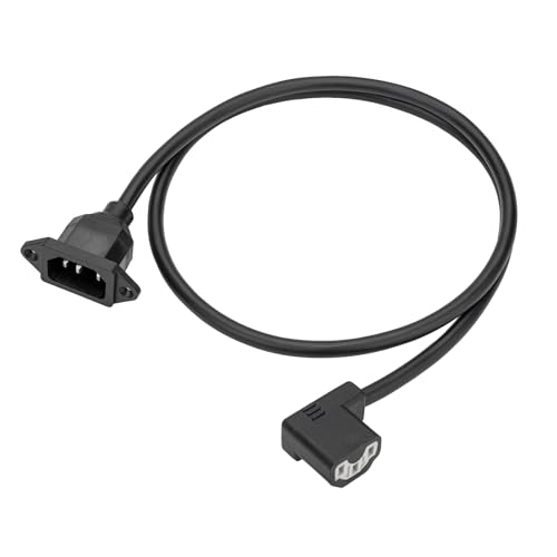 Image of Silverstone Technology PP16-1413R-80, C14 to Right-Angle 90 Degree C13 Power Extension Cable with Locking Socket Design (80cm), SST-PP16-1413R-80