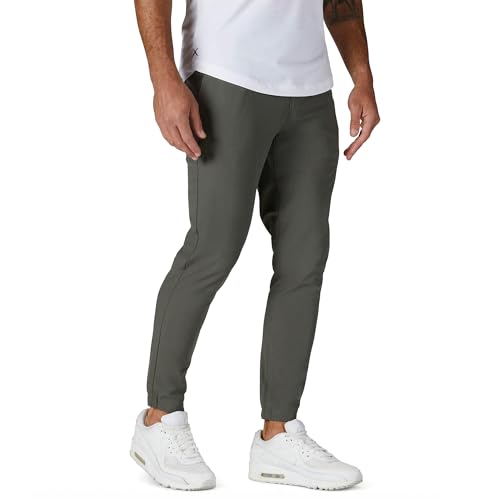 Cuts Clothing Mens Premium AO Jogger Pants | Casual Stretch Dress & Golf Pant | Tapered Fit with Pockets | Dark Pine X-Large