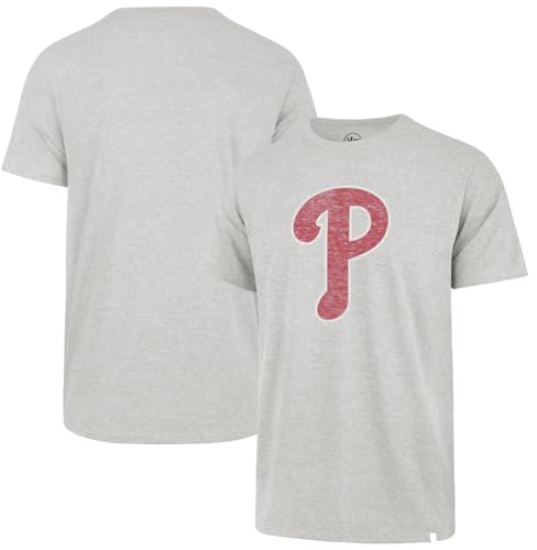 Image of 47 Brand MLB Men's Team Color Distressed Imprint Primary Logo Short Sleeve Baseball T-Shirt