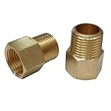 (2-pack) Brass Pipe Fitting, NPT Adapter, 1/2