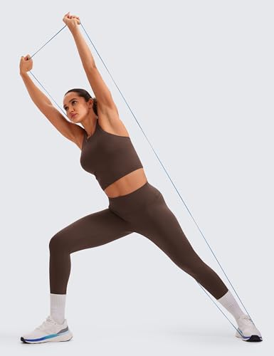 Image of CRZ YOGA Seamless Rib Racerback Crop Tank | Light Support, Removable Pads, Yoga, Ribbed, Racerback, Longline Sports Bras for Women