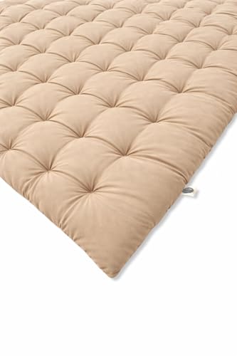 Image of ATOOTFUSION Soft Cotton Quilt | Foldable Light Weight Filled Single Firm Cotton Quilt Mattress| Gadda (Solid Coloured, Sleeping Capacity, 6 x 6 ft or 72 x 72 Inches) Double Bed (Beige)