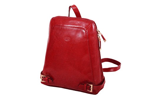 Sac à Dos Katana en Cuir de Vachette Collet K 82358, Rouge, Taille unique