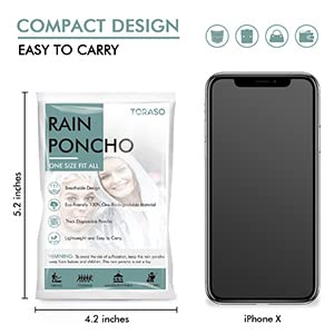 TORASO Rain Poncho with Hood for Adults, Disposable Rain Poncho Adult Emergency Raincoats Disposable4