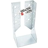 Soporte para vigas de madera 100x200mm galvanizado 2mm tipo B, Lun Fix