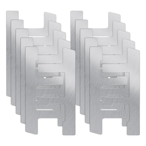 10Pcs Switch Box Support Electrical Box F Clips, Switch Boxs Straps, Strap on Electrical Outlet Repair for Loose Outlet Fix Electric Device Mounts, with Plaster Ears(COLOR:silver)