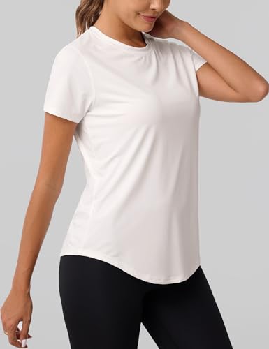Wayleb Camiseta Deportivo Mujer Camiseta de Manga Corta Camiseta de Secado Rápido Camisetas de Malla Mujer Yoga Fitness Top Ropa Deportiva