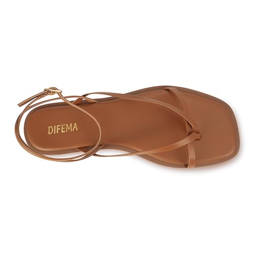 Image of Womens Flats Sandals Square Toe Strappy Ankle Strap Flats