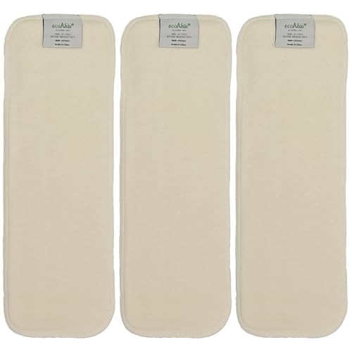 EcoAble 4-layer hemp cotton diaper insert booster for overnight