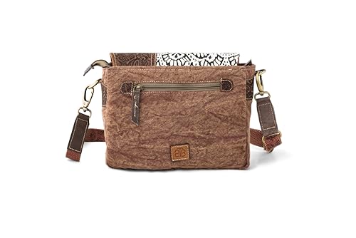 3B - Gravita Cross body Bag and Shoulder Bag | Upcycled Vintage Canvas & Leather | 2 Different Straps | Multi Pockets Bag4