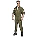 Produktbild Amakando Luftwaffe Kampfpilot Anzug Herren / Oliv in Größe XL (54) / Toller Fliegeranzug Ganzkörperkostüm / Der Mittelpunkt zu Straßenkarneval & Fasching