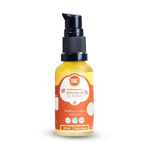 Image of ROOT and SOIL Wood-Pressed Sweet Almond Oil for Babies - 25ml Trial Size | 0+ Months | 100% Pure | Wood-Pressed Cold Process | Newborn Safe | Baby Massage Oil | No Preservatives