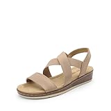 DREAM PAIRS Women's Dressy Slip on Elastic Ankle Strap Summer Wedge Heels Low Wedge Cork Beach Sandals for Women Casual Vacation,Size 8,Nude,DWUMFS2505