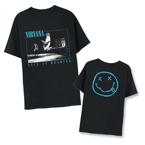 Nirvana Live at Reading Front & Back Adult Black Short Sleeve T