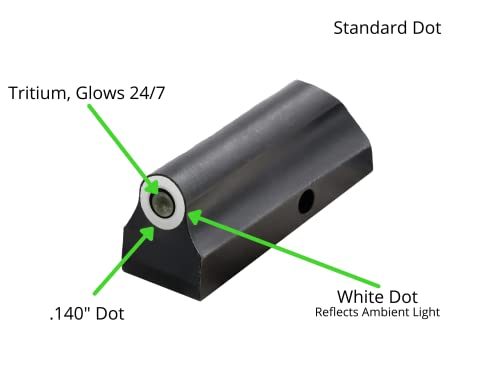 XS SIGHTS New Standard Dot Night Sights for Ruger LCR Pistols, Glow Sights for Tactical Applications, Fits Multiple LCR Calibers