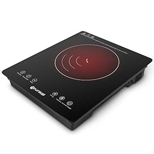 Grunkel – Placa inducción portátil con Controles táctiles y 8 Niveles de Potencia – PIN-2000 – Autoapagado de Seguridad y Bloqueo Infantil – 2000 W – Cocina Para camper, viajes y campings. Negro