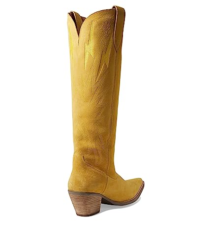 Image of Dingo Womens Thunder Road Embroidered Snip Toe Casual Boots Knee High Mid Heel 2-3 inch