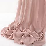 Dusty Rose 5 Yards 60' Wide Sheer Fabric Chiffon Fabric by The Yard Continuous Solid Color Draping Fabric for Wedding Party Backdrop