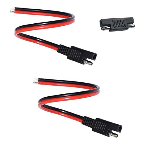 XCZZYB SAE Connector 12AWG SAE Single Plug DC Quick Disconnect Power Extension Cable with Polarity Reverse Adapter for Motorcycles Solar Panels Cars Tractors etc. 2-Pack 30CM/1FT