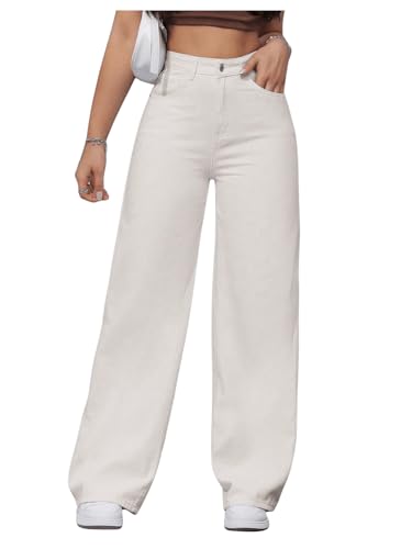 SHENHE Women's Wide Leg Jeans Dressy High Waisted Loose Baggy Jeans Denim Pants