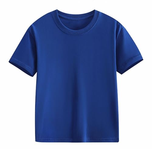 2‐13Y Kids Basic Solid Color T-Shirt Boys Girls Short Sleeve Crewneck Shirts Summer Clothes Causal Blouses Top