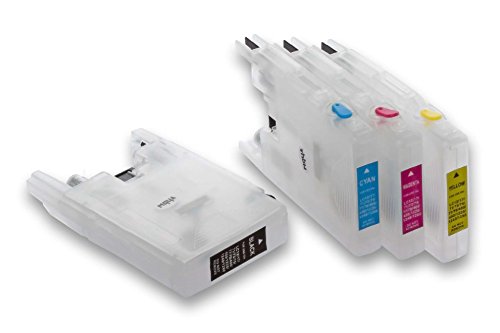 vhbw 4er-Pack Refill Tintenpatrone Leer Mehrfarbig kompatibel mit Brother MFC-J6910, MFC-J6910DW, MFC-J825 Drucker, CISS (Kompatibel)