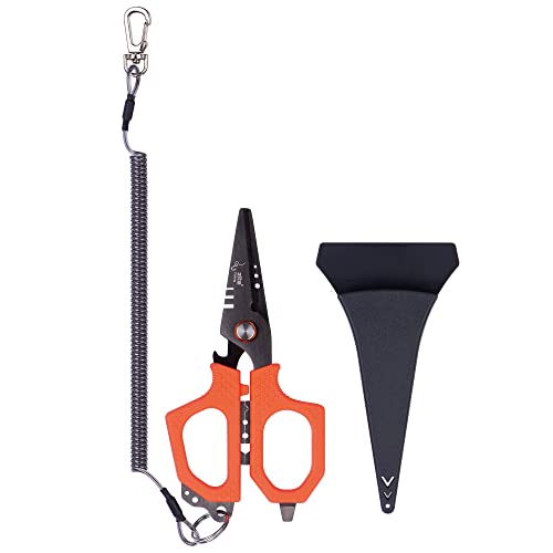 Zite Fishing Multi-Tool Angelschere Edelstahl – Monofile & Geflochtene Schnur Schneiden – Angelzange Flaschenöffner Klemmhülsenzange & Mehr