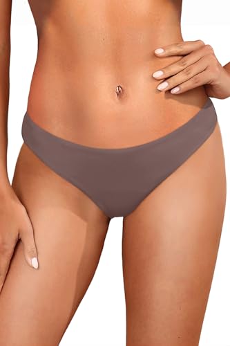 Image of Tempt Me Women Low Rise Bikini Bottoms - Moderate Coverage Bathing Suit Bottoms Low Waisted Swimsuit Bottoms Brief