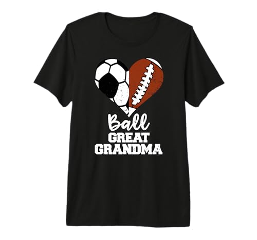 Ball Great Grandma Heart Funny Soccer Football Grandma Premium Tri-Blend T-Shirt