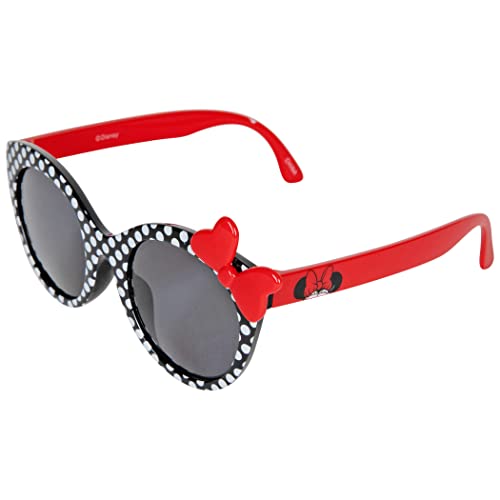 Jerry Leigh Minnie Mouse Black and White Polka Dot Sunglasses, Cat Eye Frames with Red Bow, Disney Fashion Accessories for Women, One Size2