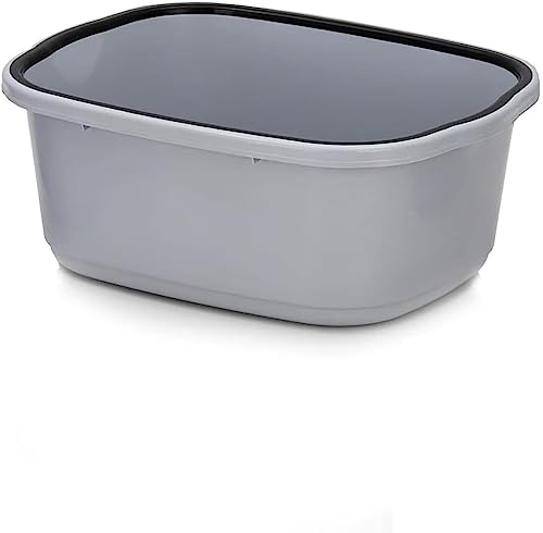 Image of DJ ENTERPRISE Multipurpose Plastic Tub 20L | Durable Rectangular Washing Tub for Laundry, Bathroom & Storage | Lightweight Household Utility Bucket | Compact Home Use | Grey
