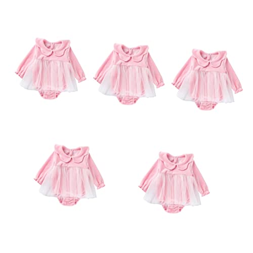 Toddmomy 5 Piezas Ropa De Bebé para El Hogar Mono De Lana para Mujer Traje De Salto Damas Mono Tutú Mameluco Largo Mono Afelpado con Capucha Vestido De Las Mujeres Lindo Algodón