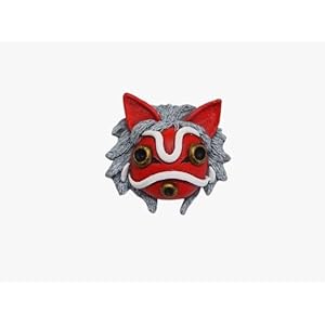 Imán Princesa Mononoke, Máscara, Imanes para nevera para niños, Imanes decorativos, Articulos decoración, decorativo, Videojuegos. Artesanos, Pintado a mano, Esculpido a mano. Arcilla, Resina.