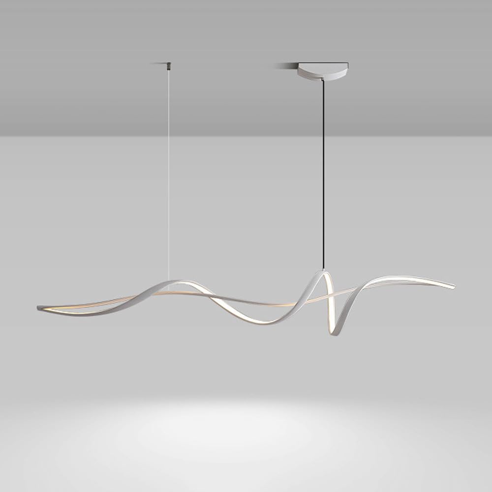 Lustre linéaire en spirale à LED 47 pouces pour salle à manger et salon modernisé