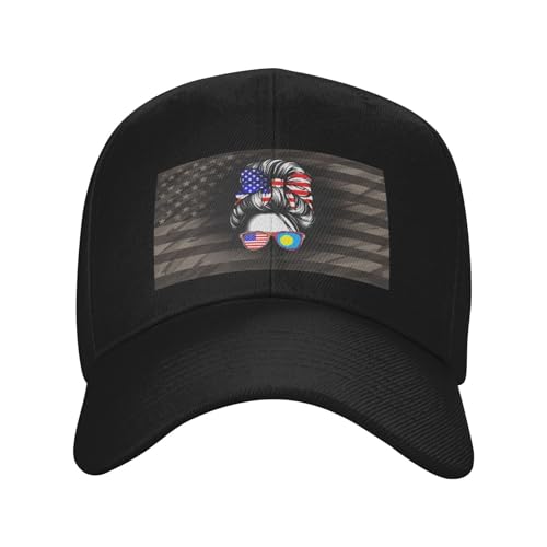 Half American Palauan Palau USA Flag Girl Classic Duckbill Caps for Stylish Sun Protection Black