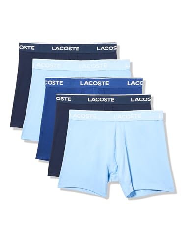 Lacoste Men's Cotton Stretch Essentials Boxer Briefs, 5-Pack (Amazon Exclusives)
