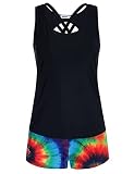 【Estilo】: con tres piezas de traje de baño puedes elegir si quieres mostrar tu vientre o no. La parte superior del tankini con cuello en U cubre perfectamente tu vientre, muestra la curva y el estilo deportivo moderno. También se puede utilizar como una cubierta que te permite ir fácilmente de la playa al restaurante cerca