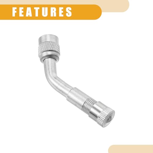 Image of 1 Set 135-Degree Universal Tire Valve Stem Extenders Extension Adapter - Cars RV Bicycles Motorcycles Trailers Tubeless Tire Valve - Copper Silver Tone