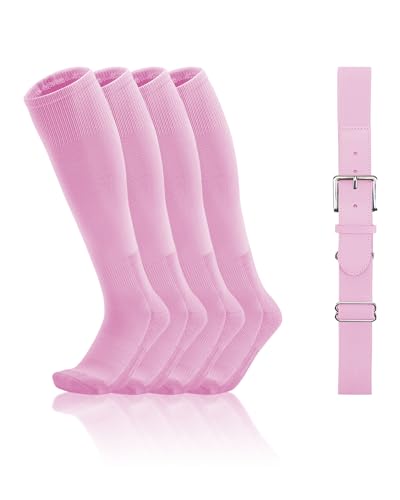 Image of QBK Toddler Baseball Socks And Belt Set, 2 Pairs of Socks & 1 Belt