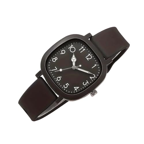 gifyym Damenuhren aus Silikon, Quarz, für Damen, süß, lässig, Silikonarmband, einzigartiges wasserdichtes Zubehör, für den Alltag, schwarz, Consulte la descripción