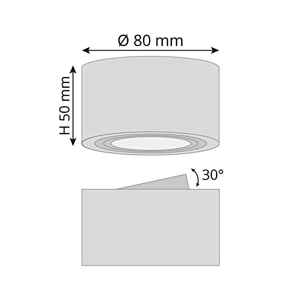 SSC-LUXon CELI-1A Deckenspot LED flach - Aufbauleuchte schwenkbar in Alu gebürstet inkl. fourSTEP LED 5W neutralweiß… – Bild 7