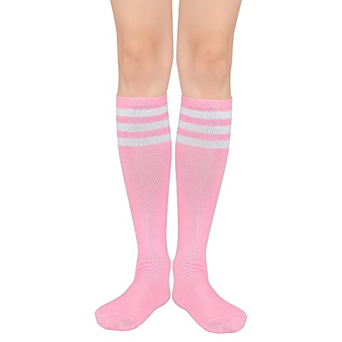 Image of Zando Striped Knee High Socks for Women Athletic Running Long Tube Socks Casual Knee High Stockings