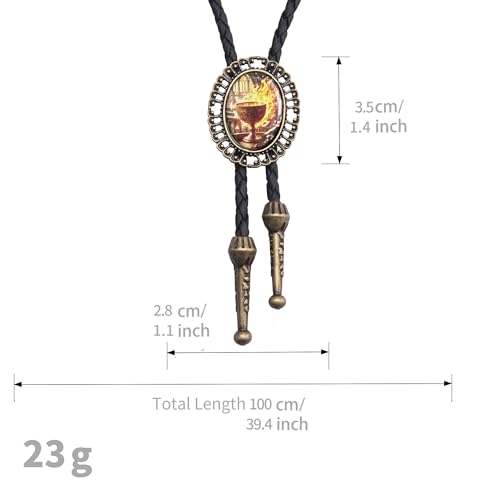 Image of AZORA Western Cowboy Bolo Tie Men Leather Necktie Leather Cord Turquoise Stone Bolo Ties for Men Women