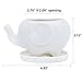GeLive White Elephant Succulent Planter Ceramic Plant Pot Window Box with Saucer Animal Indoor Tabletop Decor Fun Gift 5 Inch (Mom Elephant)