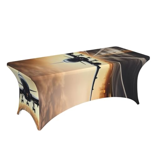 Nappe extensible pour table rectangulaire housse élasthanne buffet - 4