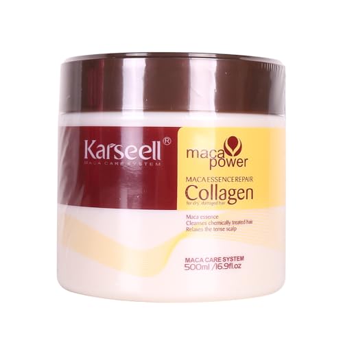 Karseell Kollagen Haarmaske 500ml, Tiefenreparatur Haarspülung, Arganöl Kollagen Haarmaske für Sehr Trockenes Haar, Geschädigtes Haar… – Ansicht 8