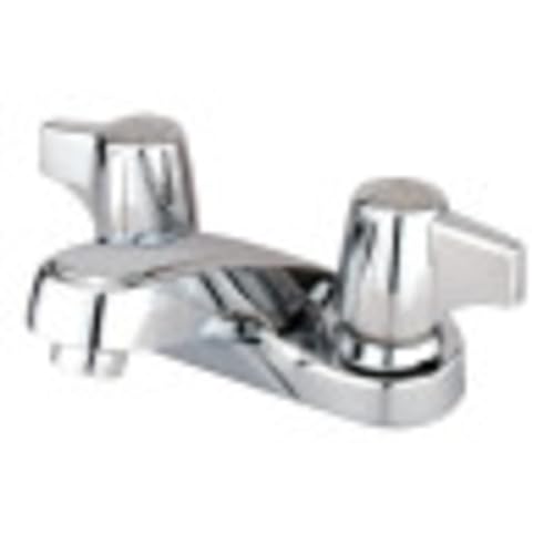 Grifo de lavabo centerset sin goteo con chorro aireado y acabado cromo espejo 2