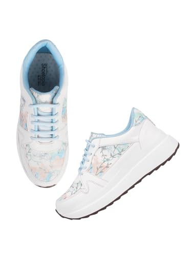 Shoetopia Women's Flat Sneakers Blue,7 UK