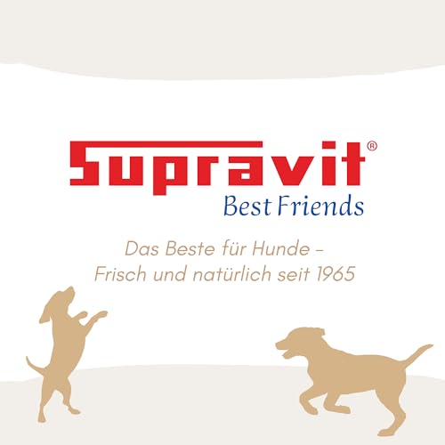 Supravit Nassfutter für Hunde I 12 x 410g Dosenfutter I Hundefutter mit schmackhaftem Strauß I getreidefreies Hundefutter für ernährungssensible Hunde